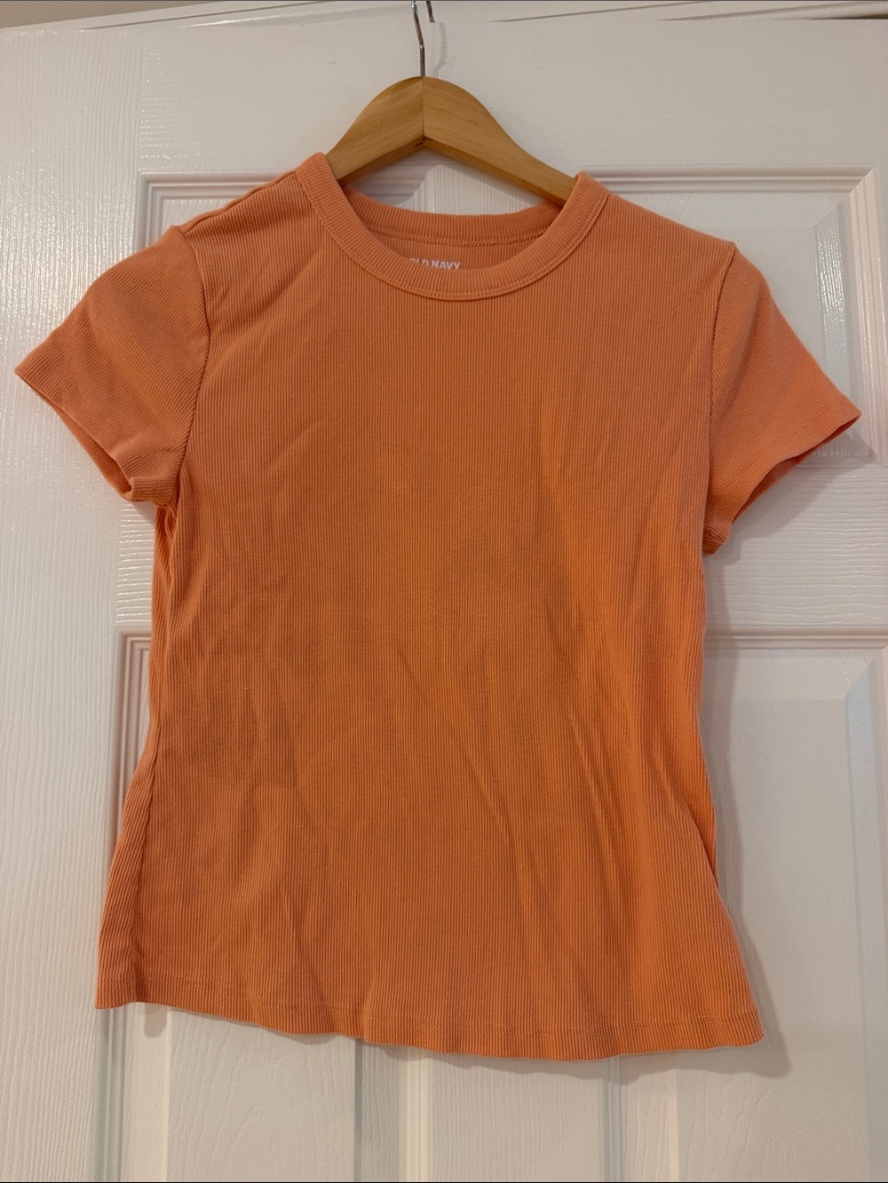 Old Navy Orange Ribbed Short Sleeve Tee